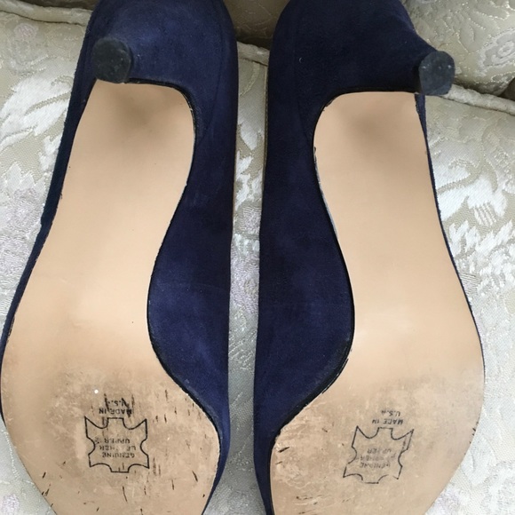 Vintage Johansen Navy Blue Suede Leather 7.5 M - Picture 7 of 8